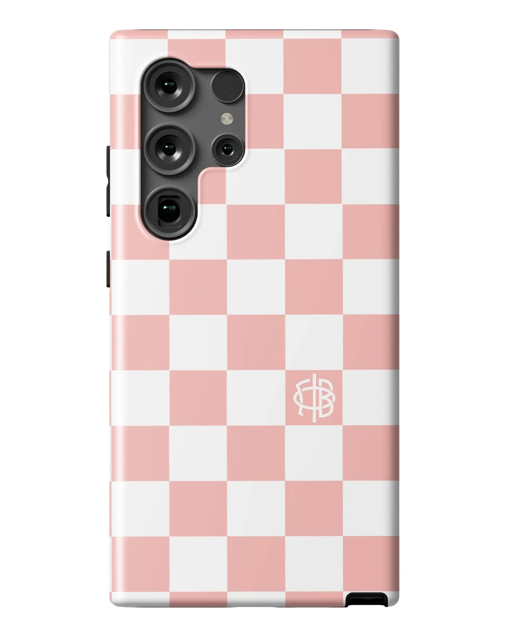 Gamma Phi Beta Samsung Galaxy 24, 23 Mobile Phone Case - Blush Check Matte Mobile Phone Cases