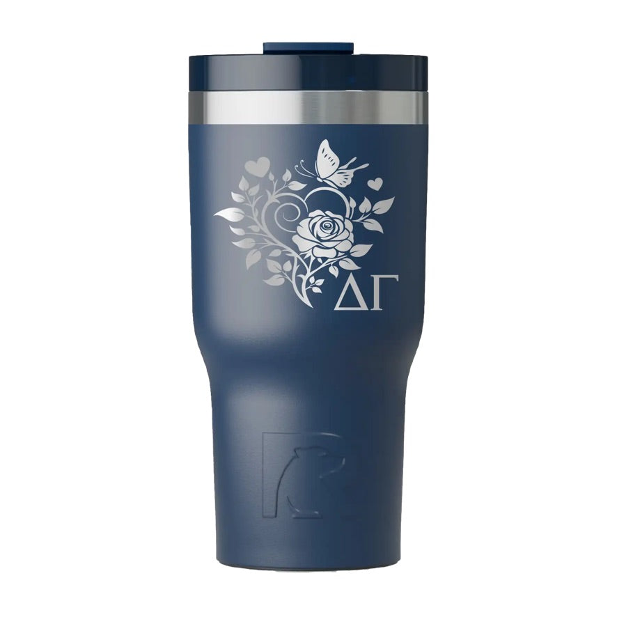 Delta Gamma RTIC 20 oz Essential Ceramic Lined Tumbler - Floral Heart