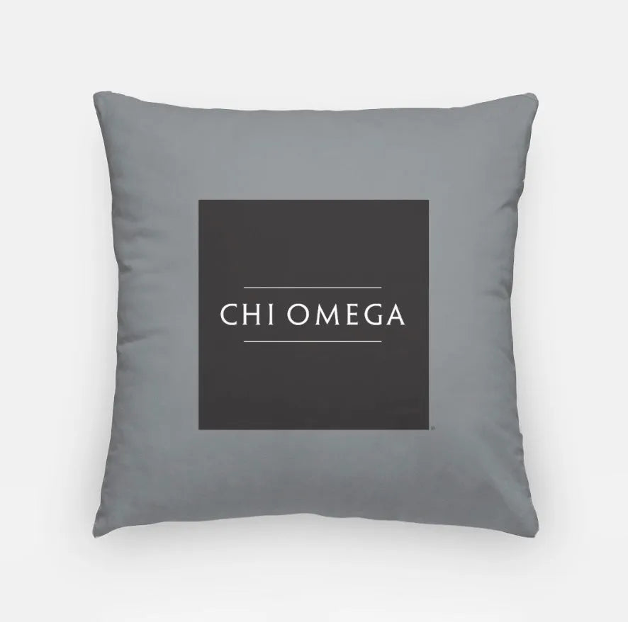 Chi Omega Traditional 18" Throw Pillow Cover Gray Chi Omega Pillow Covers