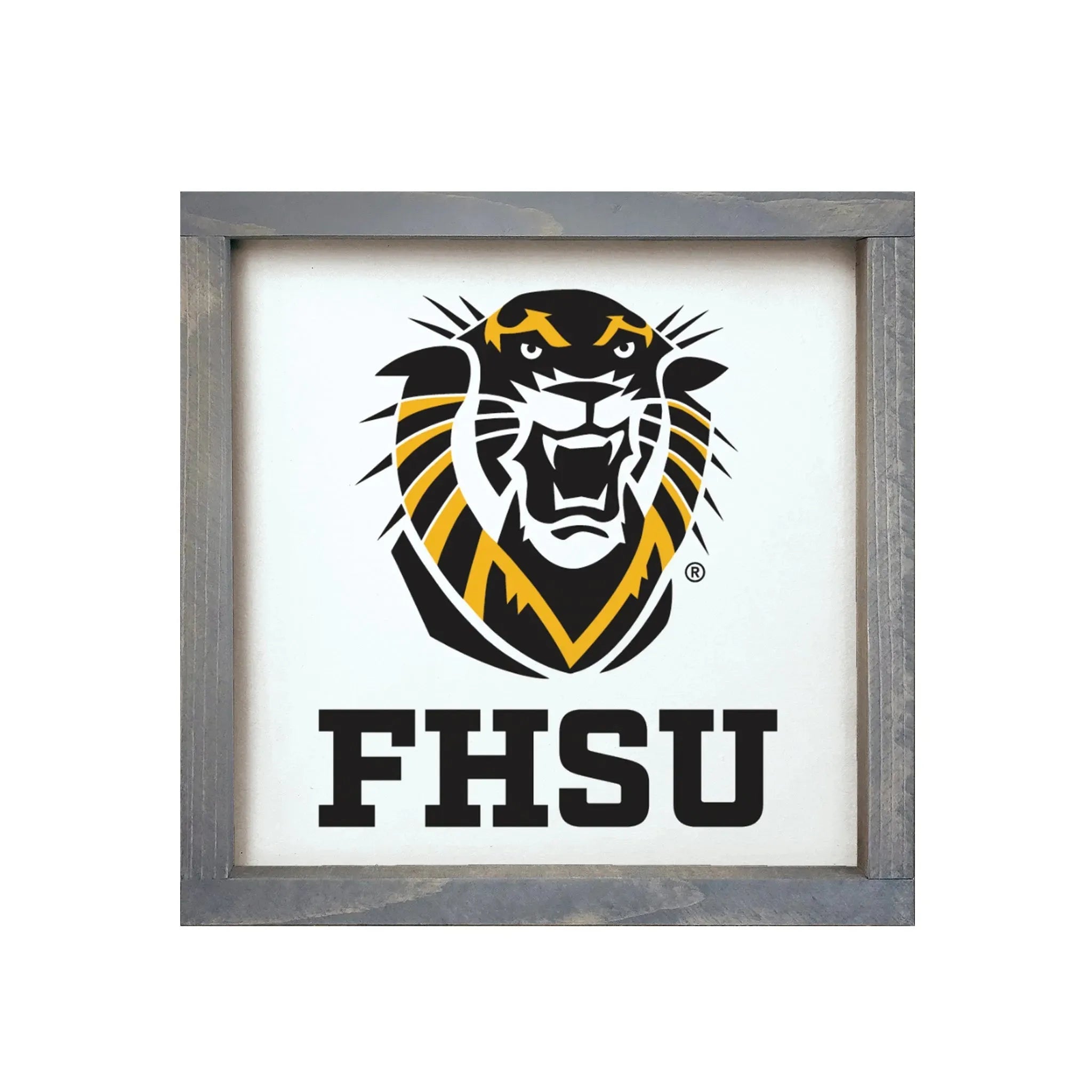 FHSU 12x12 Traditional Wood Framed Sign Weathered Gray Wall Art & Signs