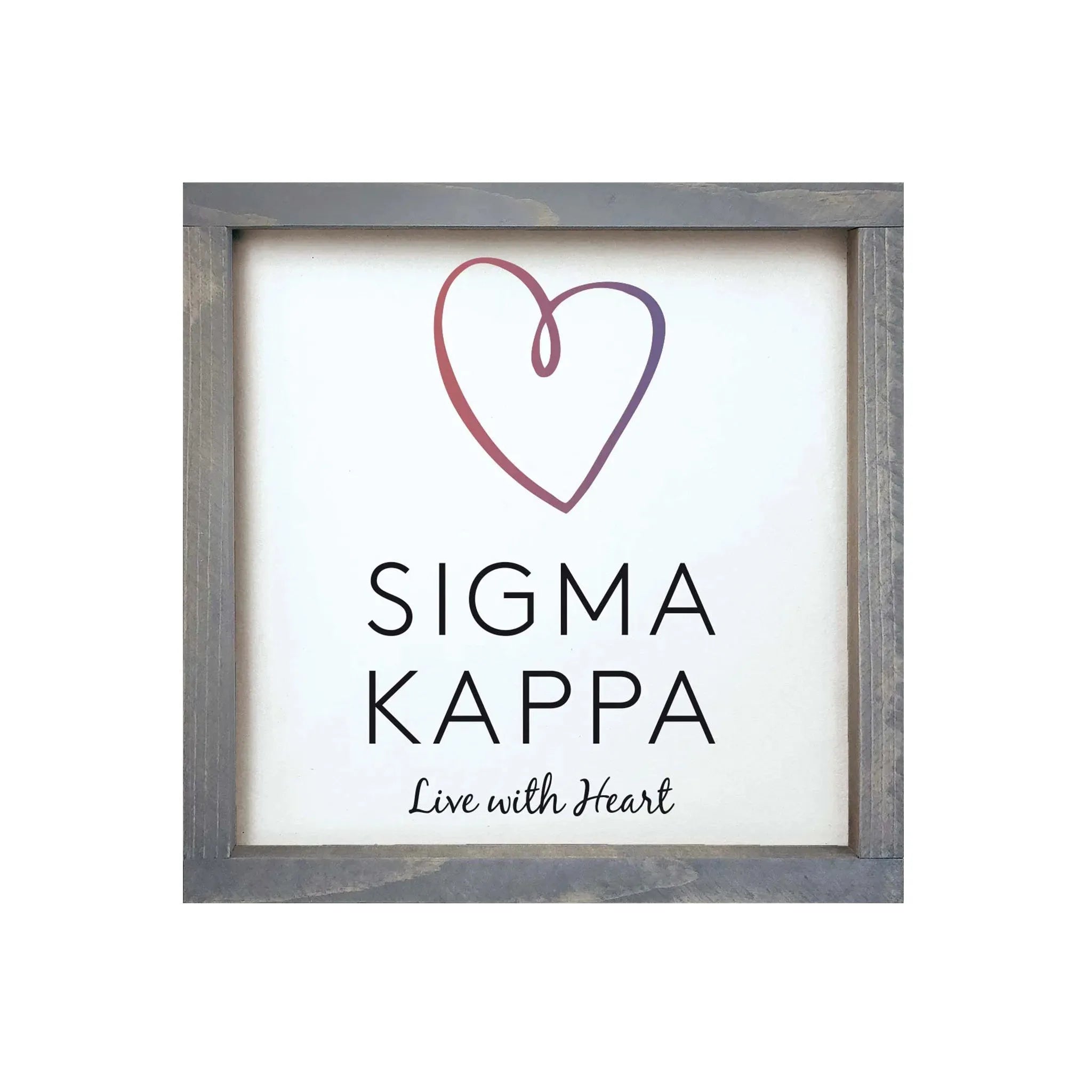 Sigma Kappa 12x12 Traditional Wood Framed Sign Weathered Gray Wall Art & Signs