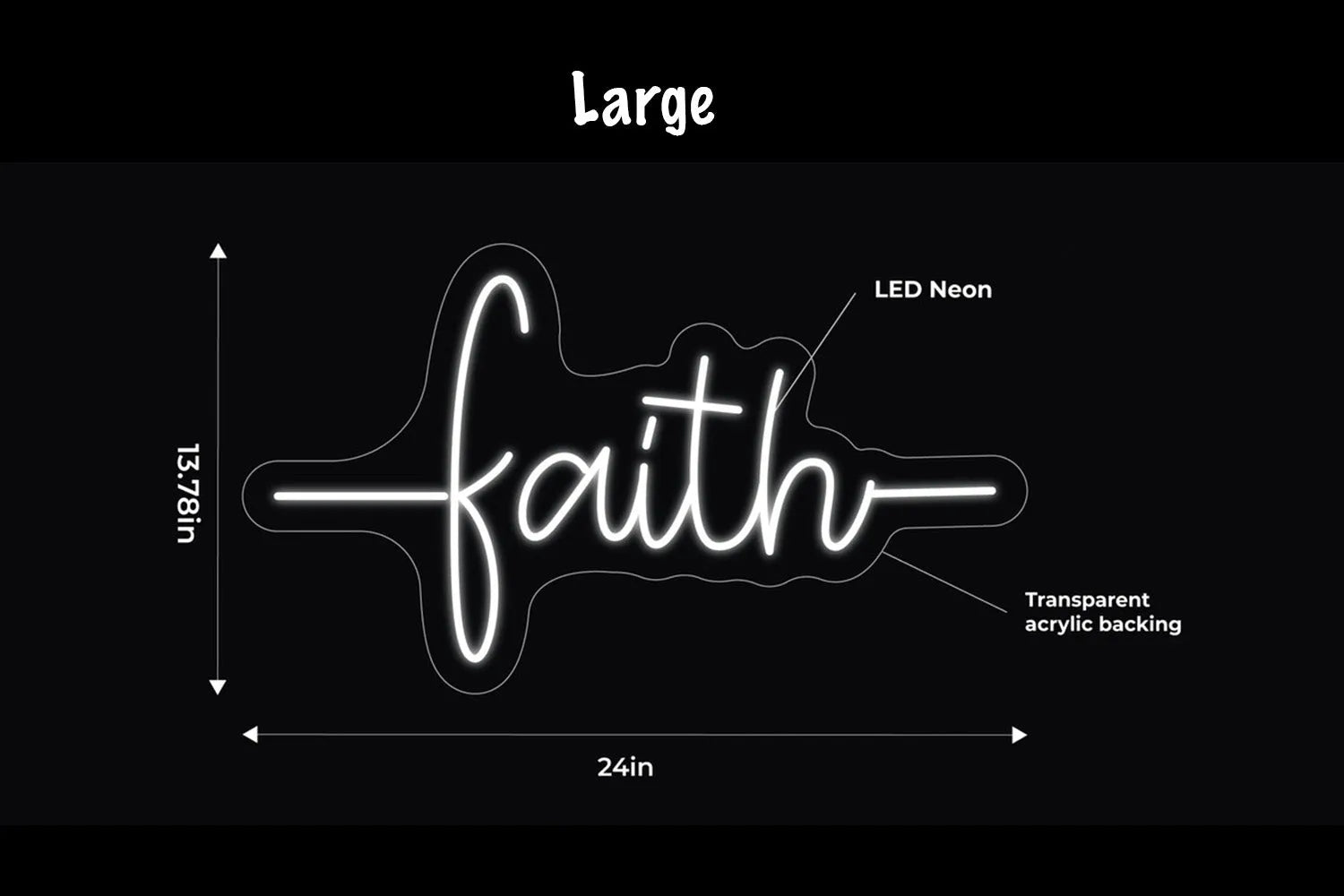Faith LED Neon Sign w/ Dimmer Neon Signs