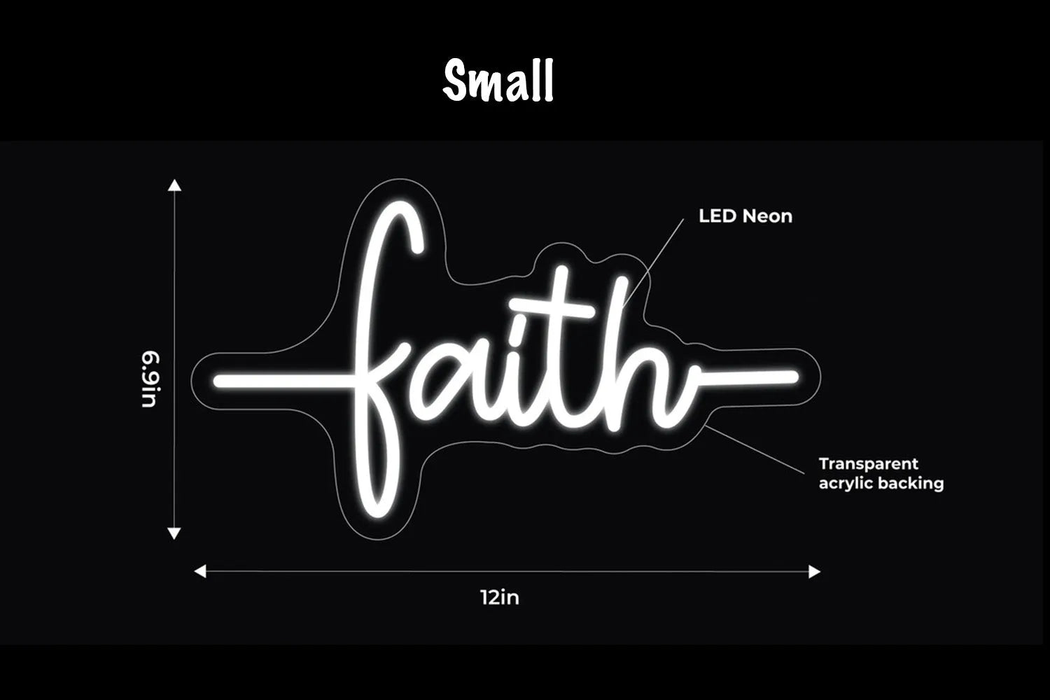 Faith LED Neon Sign w/ Dimmer Neon Signs