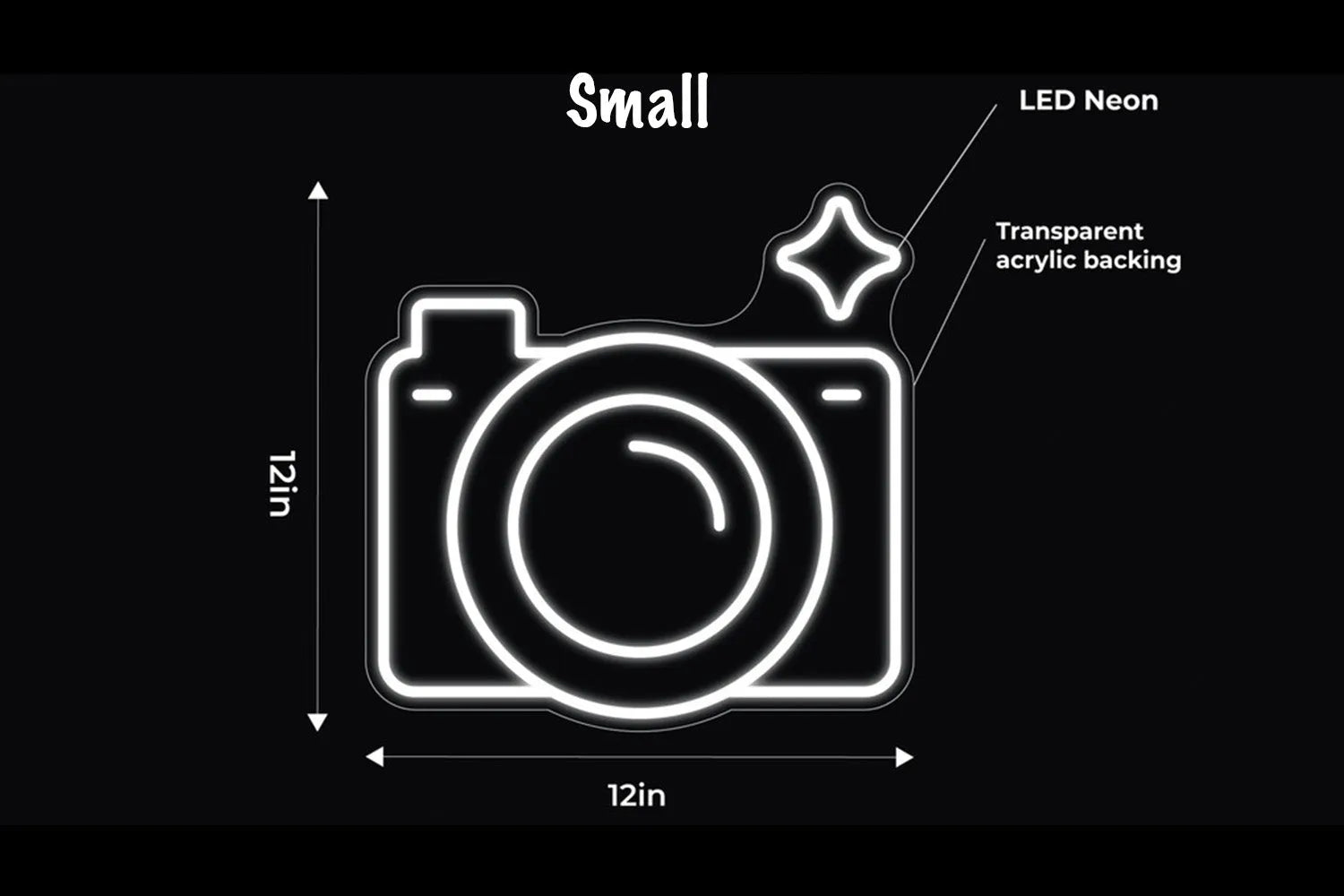Flash Camera LED Neon Sign w/ Dimmer Neon Signs