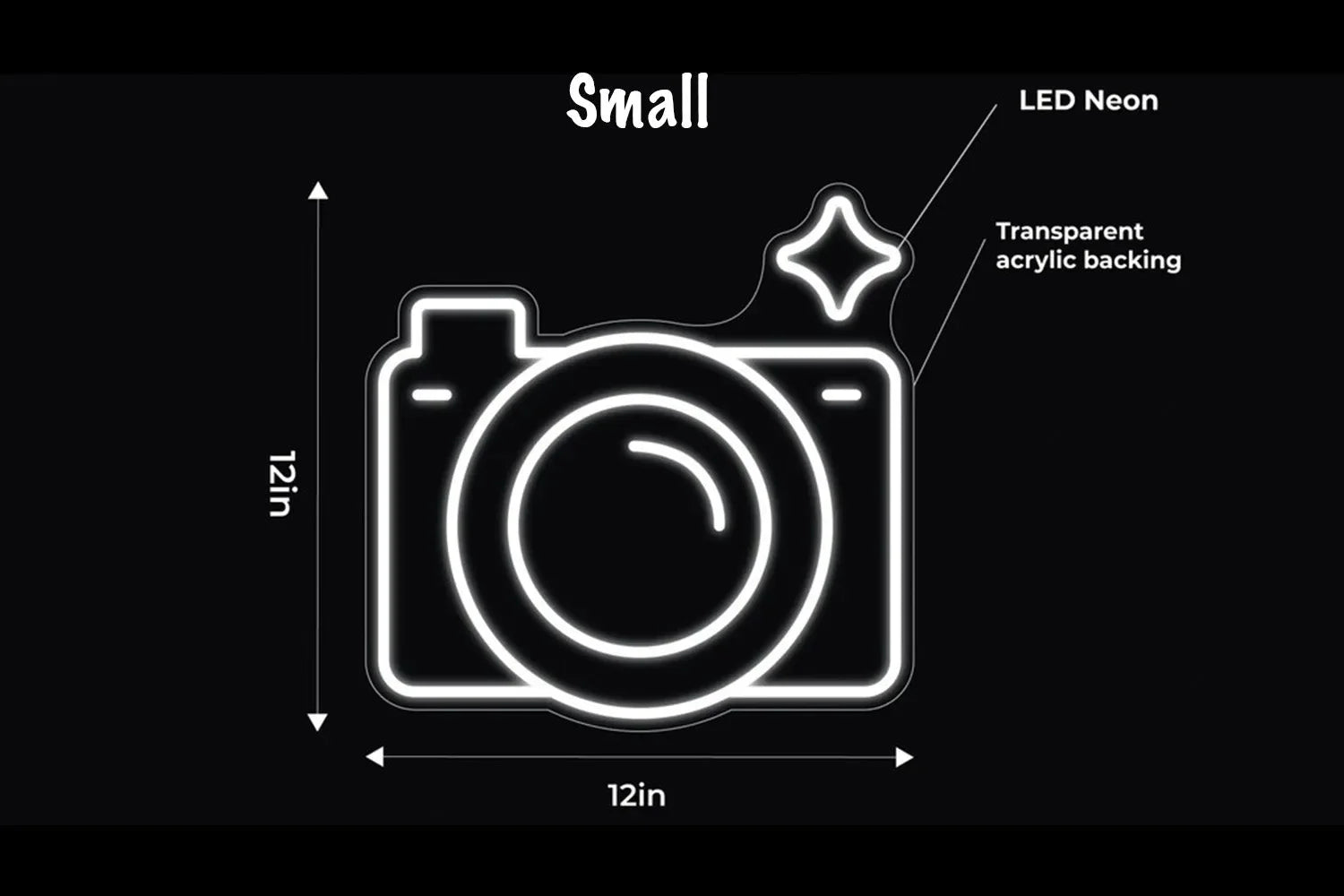 Flash Camera LED Neon Sign w/ Dimmer Neon Signs