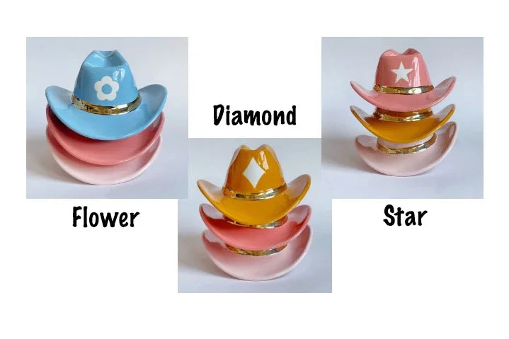 Monogrammed Cowboy Hat with Gold Accent | Western Dorm Decor