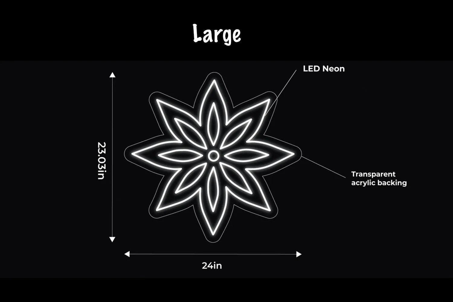 Flower LED Neon Sign w/ Dimmer Neon Signs