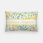 Personalized Flat Leaf Floral Lumbar Pillow Cover Yellow Throw Pillows