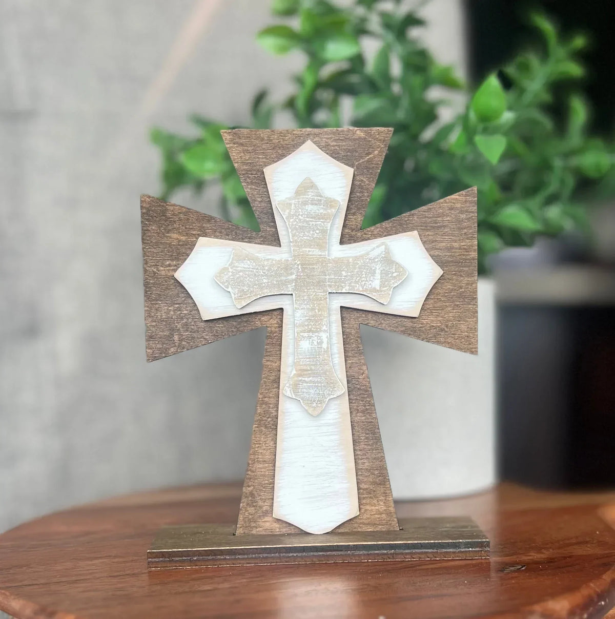 Cross Shelf Sitter | Faith & Spiritual Dorm Decor | Custom Gifts