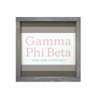 Gamma Phi Beta 12x12 Wood Framed Sign - Traditional Stripes Weathered Gray Wall Art & Signs