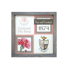 Gamma Phi Beta 12x12 Wood Framed Sign - Classic Color Block Weathered Gray Wall Art & Signs