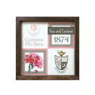 Gamma Phi Beta 12x12 Wood Framed Sign - Classic Color Block Wall Art & Signs
