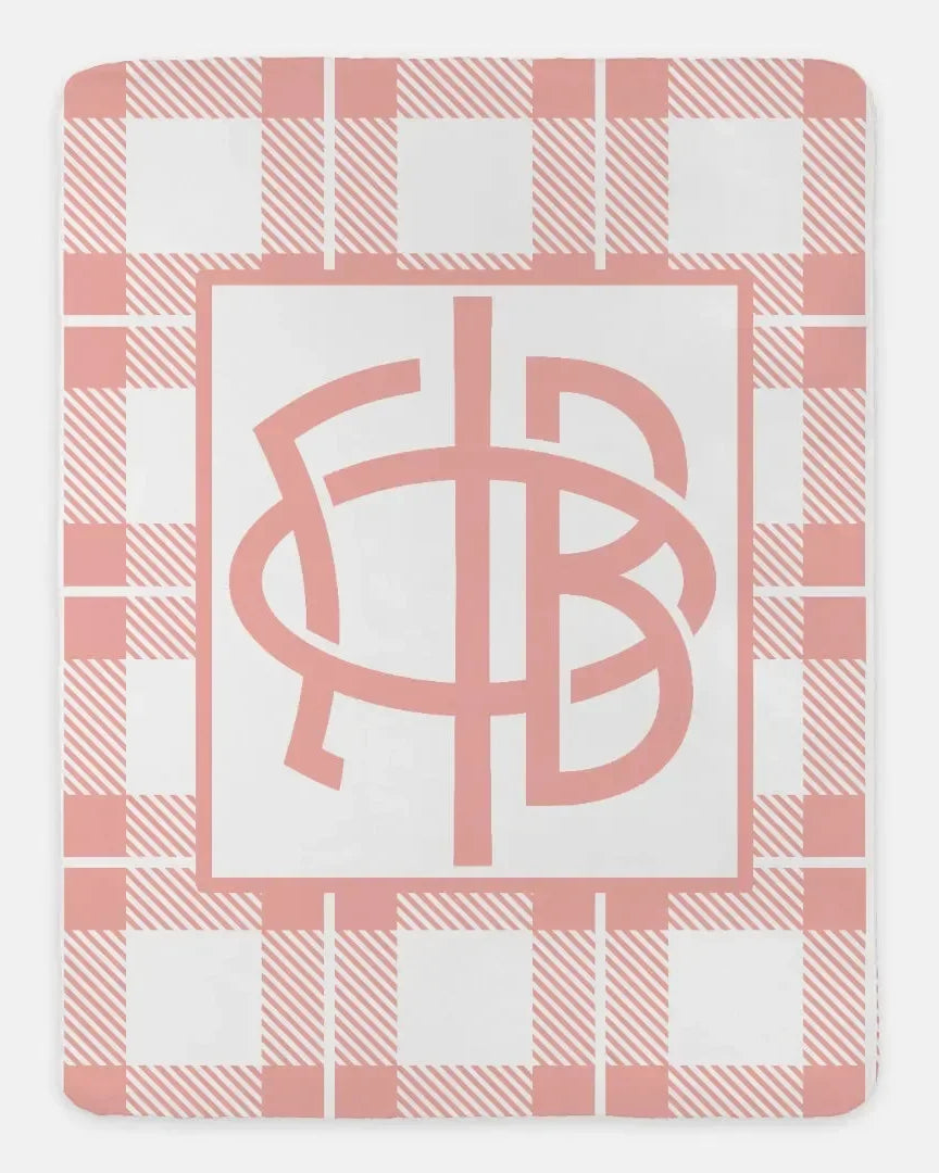 GPhiB XL 60x80 Plaid Sherpa Blanket Blush Throw Blankets
