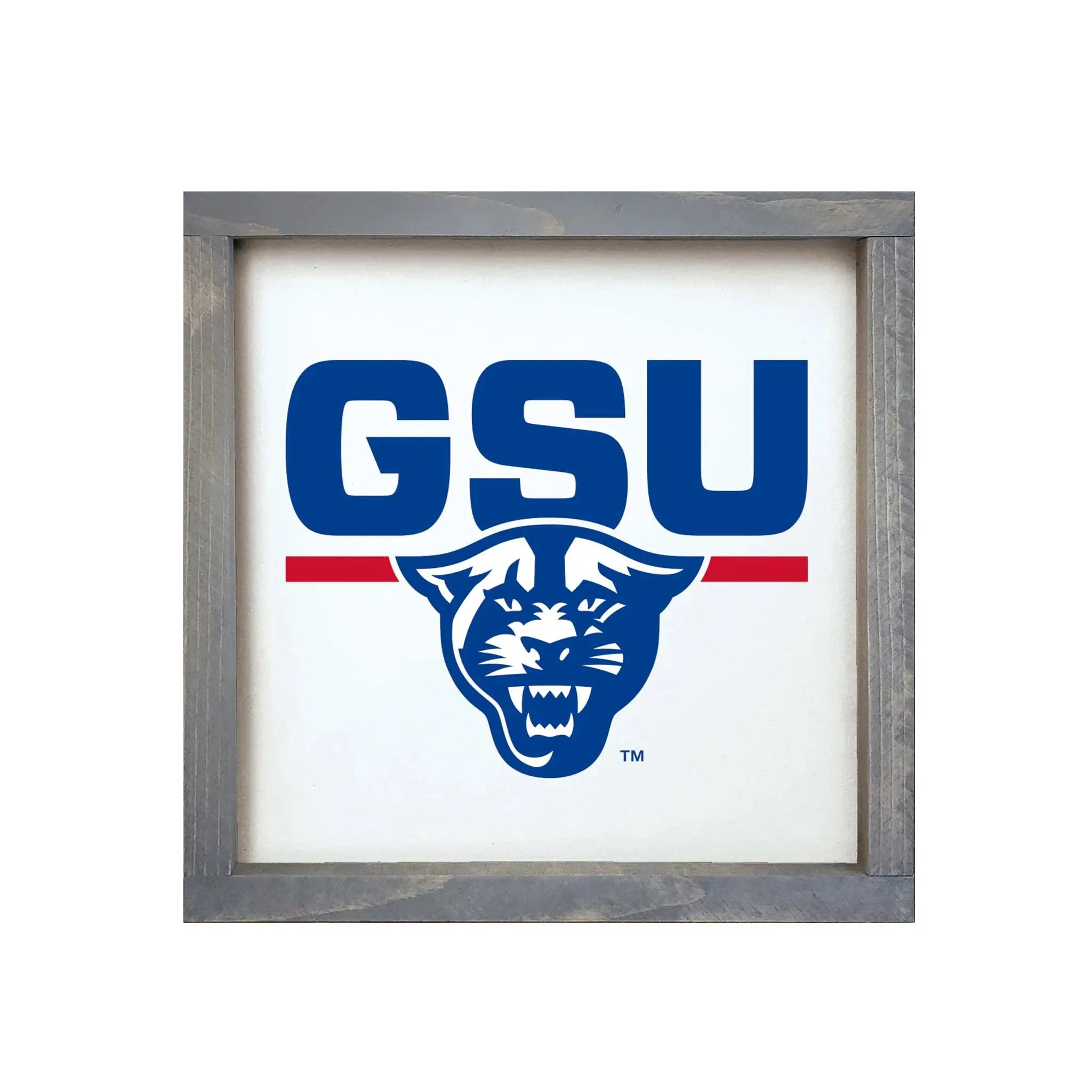 GSU 12x12 Wood Framed Sign Weathered Gray Wall Art & Signs