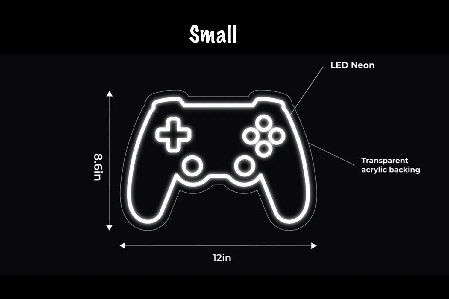 Gaming Controller LED Neon Sign w/ Dimmer Neon Signs
