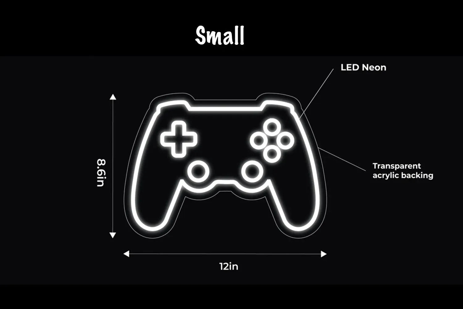Gaming Controller LED Neon Sign w/ Dimmer Neon Signs