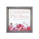 Gamma Phi Beta 12x12 Wood Framed Sign - Carnations Weathered Gray Wall Art & Signs