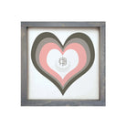 Gamma Phi Beta 12x12 Heart Wood Framed Sign Weathered Gray Wall Art & Signs