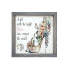 Gamma Phi Beta 12x12 Wood Framed Sign - The Right Shoes Weathered Gray Wall Art & Signs