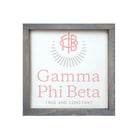 Gamma Phi Beta 12x12 Traditional Wood Framed Sign Weathered Gray Wall Art & Signs