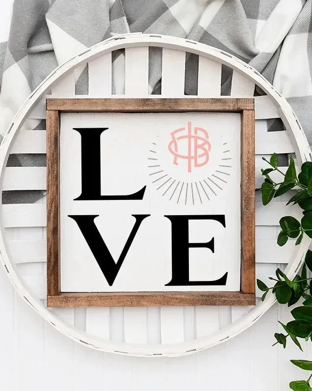 Gamma Phi Beta 12x12 "LOVE" Wood Framed Sign Wall Art & Signs