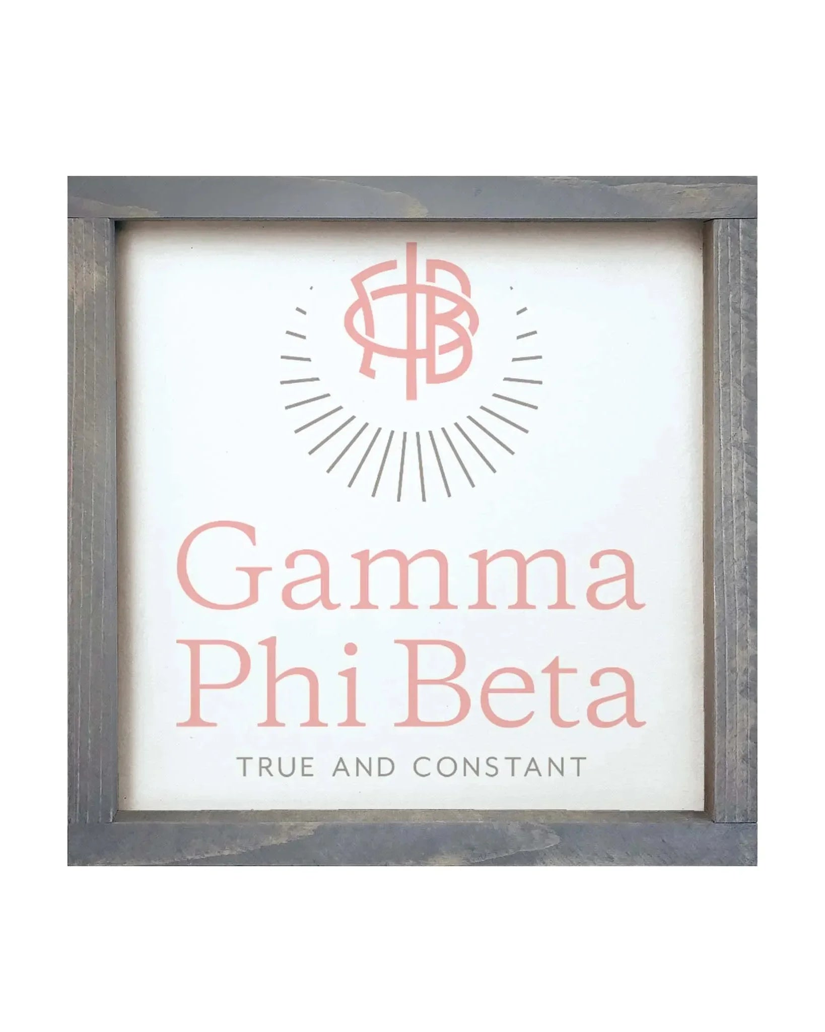 Gamma Phi Beta 12x12 Traditional Wood Framed Sign Weathered Gray Wall Art & Signs