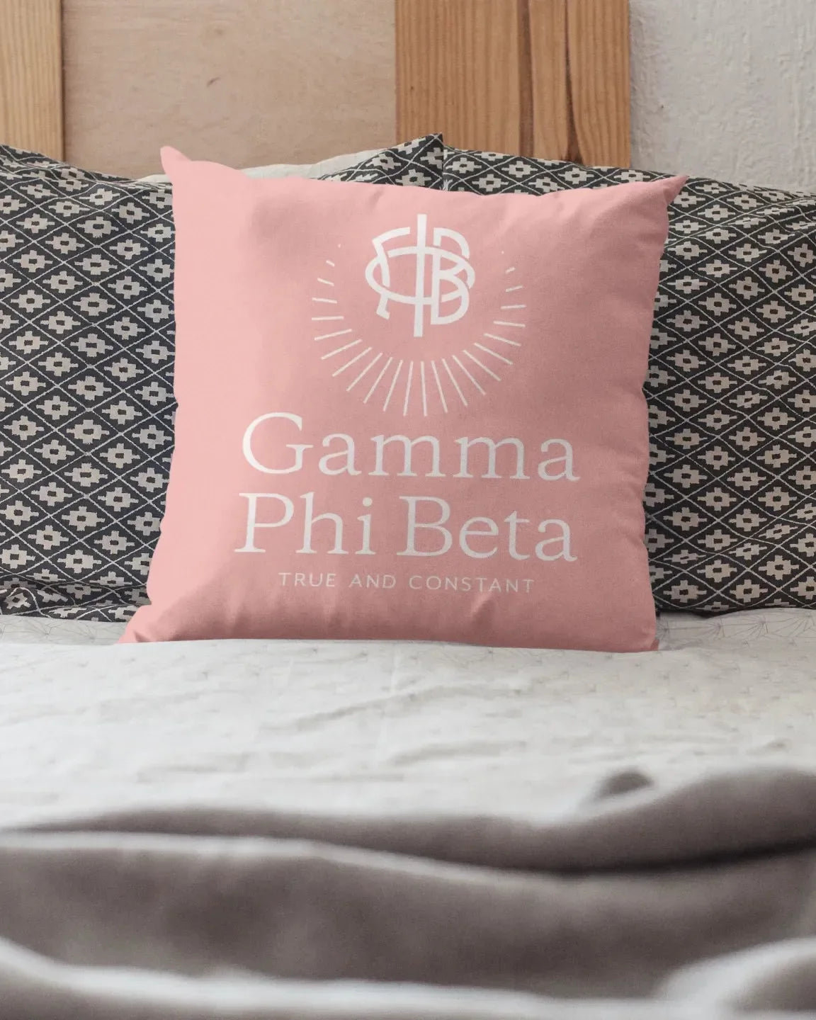 Gamma Phi Beta 18" Traditional Throw Pillow Blush Lifestyle
