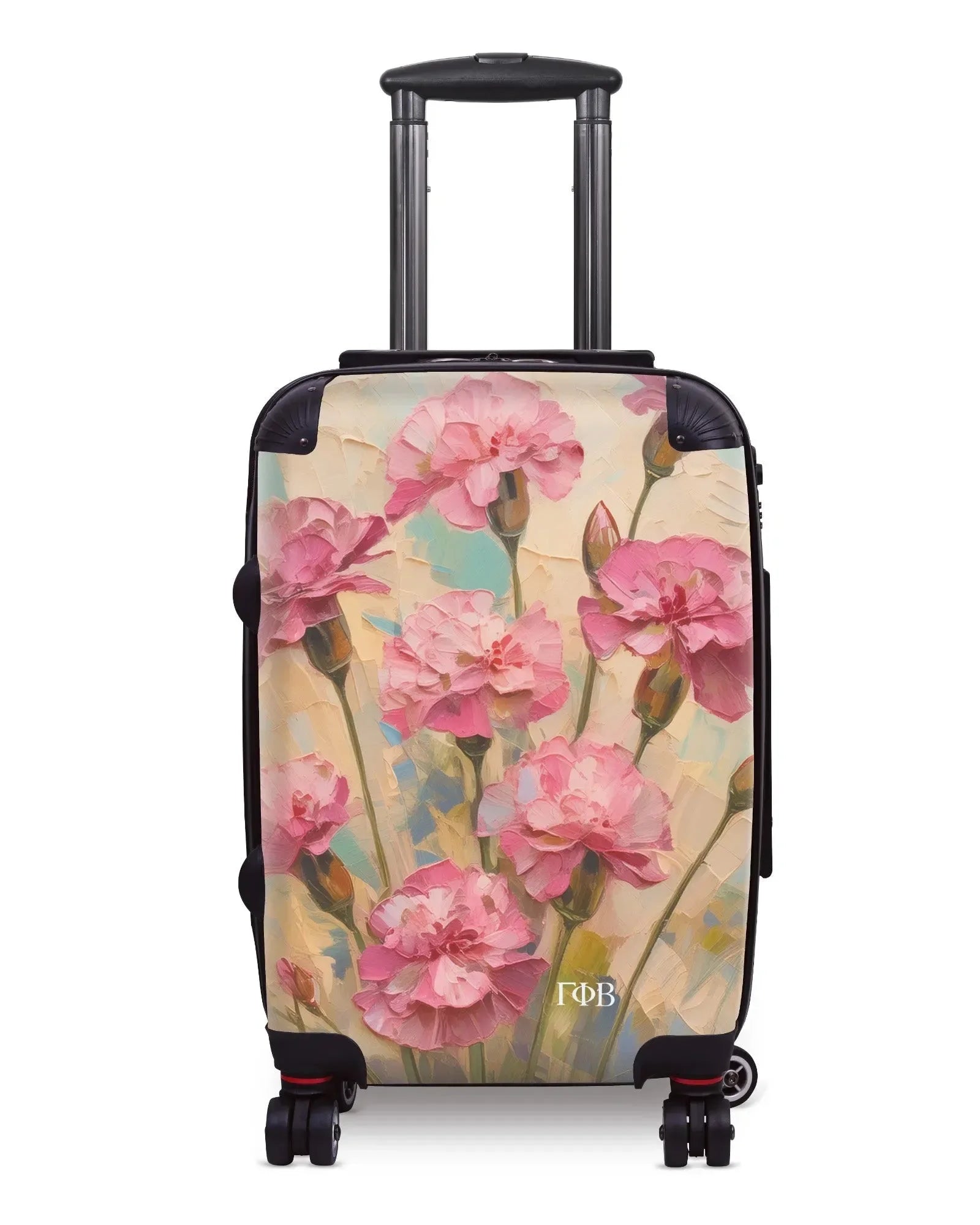 Gamma Phi Beta Carry-on Suitcase - Bold Pink Carnations Suitcases