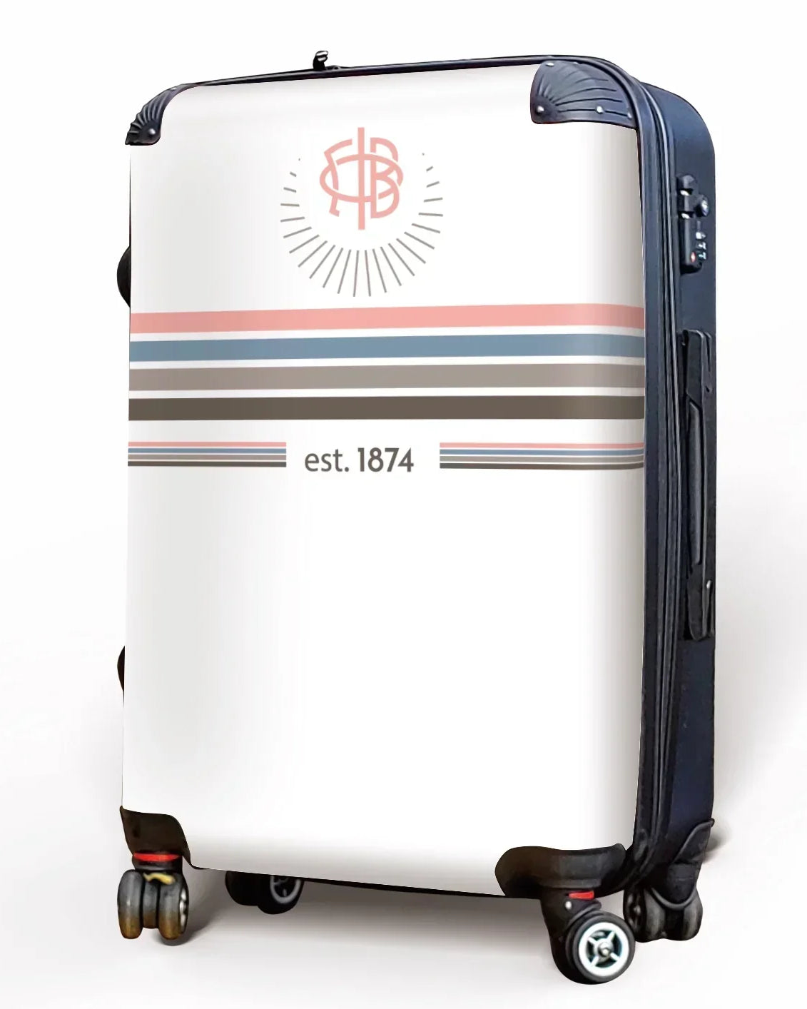 Gamma Phi Beta Carry-on Suitcase -Preppy Stripes Suitcases
