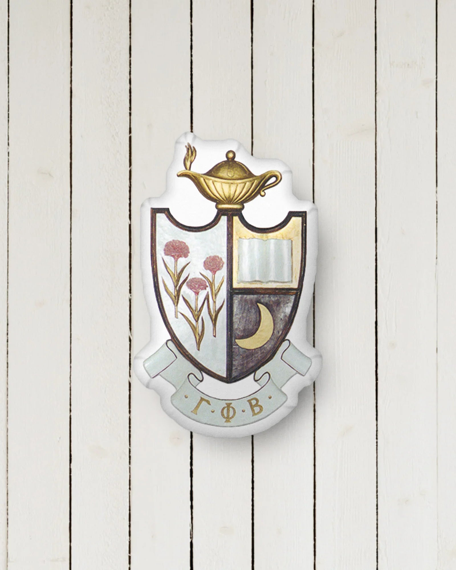 Gamma Phi Beta Crest Custom-Shape Throw Pillow | GPhiB Gifts