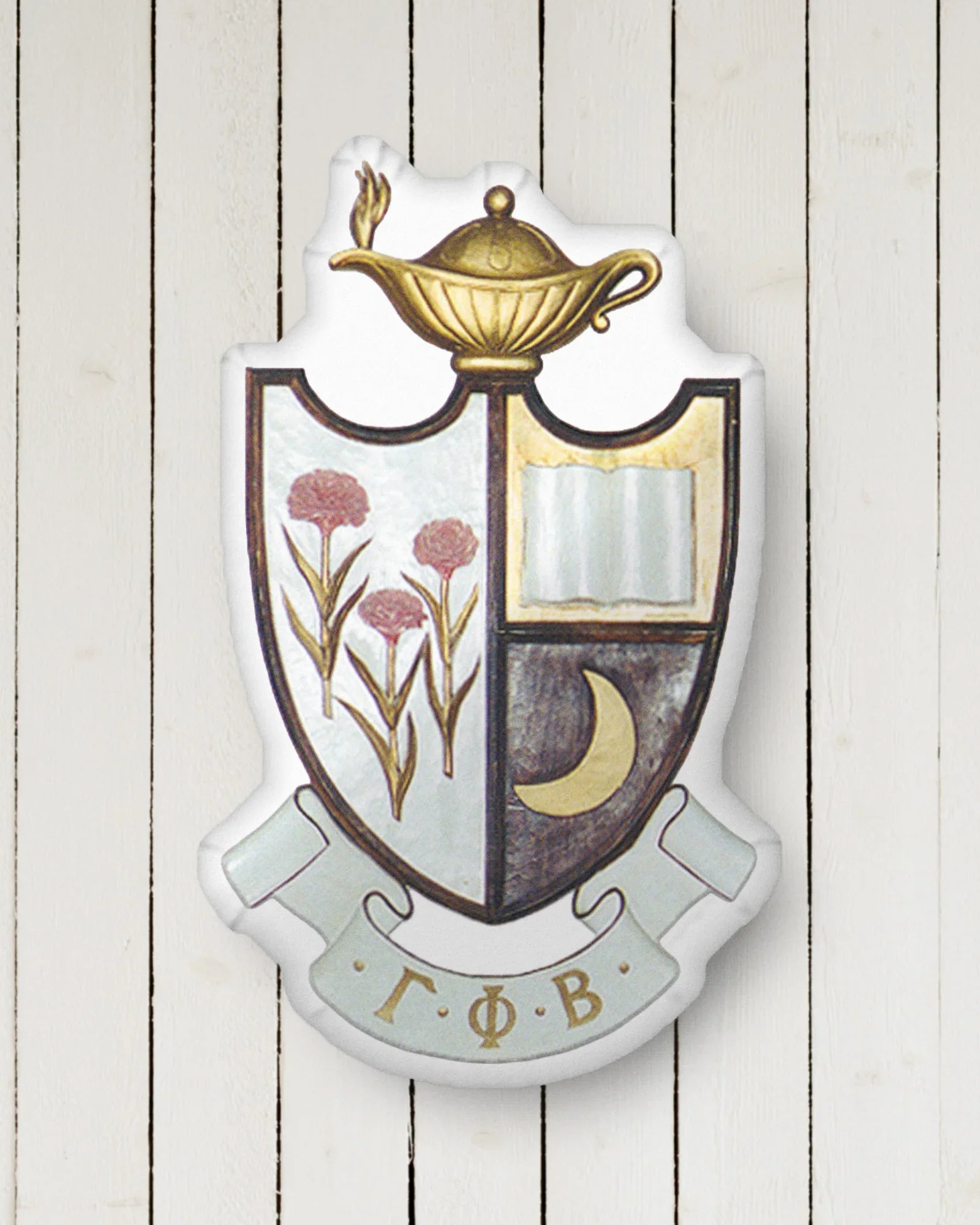 Gamma Phi Beta Crest Custom-Shape Throw Pillow | GPhiB Gifts