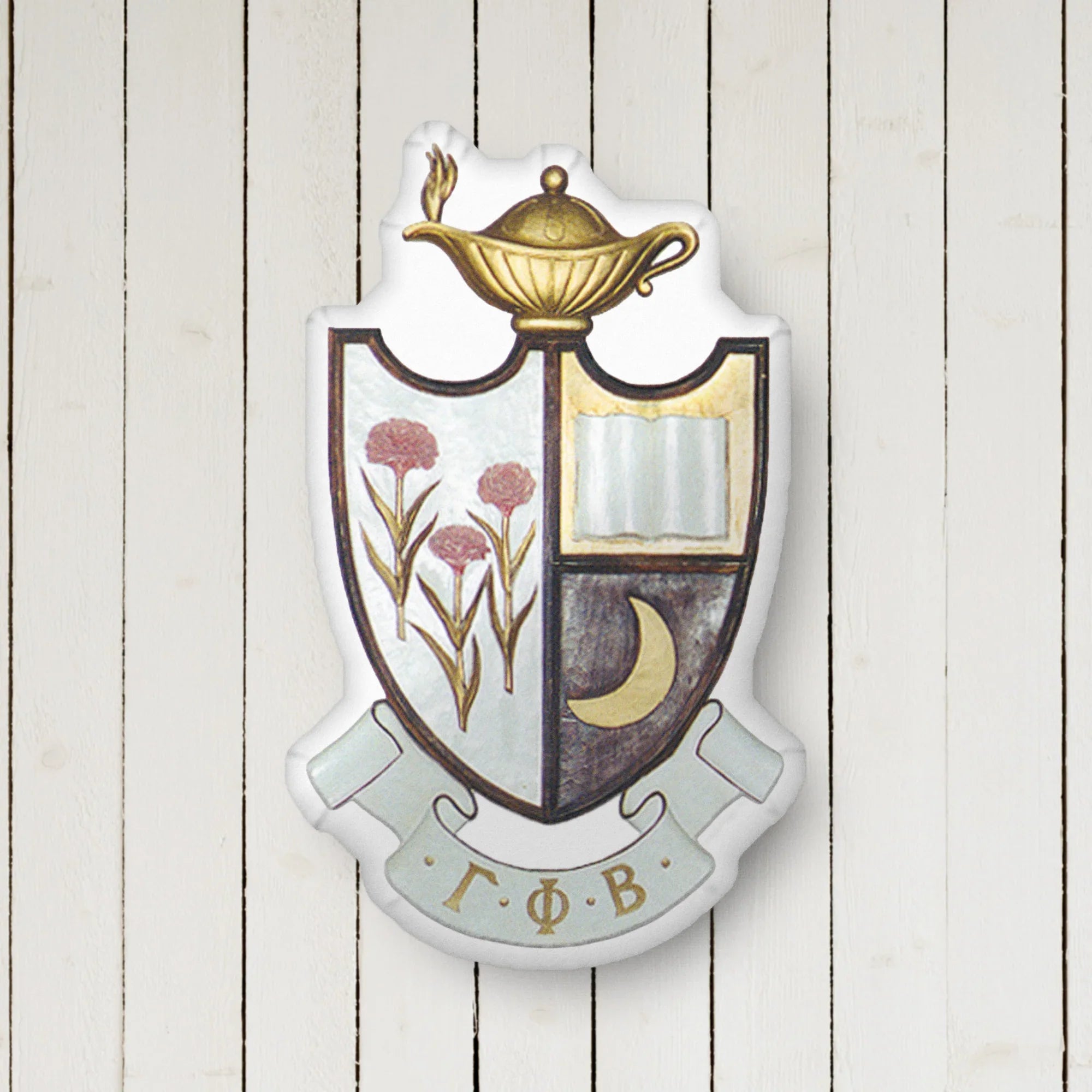 Gamma Phi Beta Crest Custom-Shape Throw Pillow | GPhiB Gifts