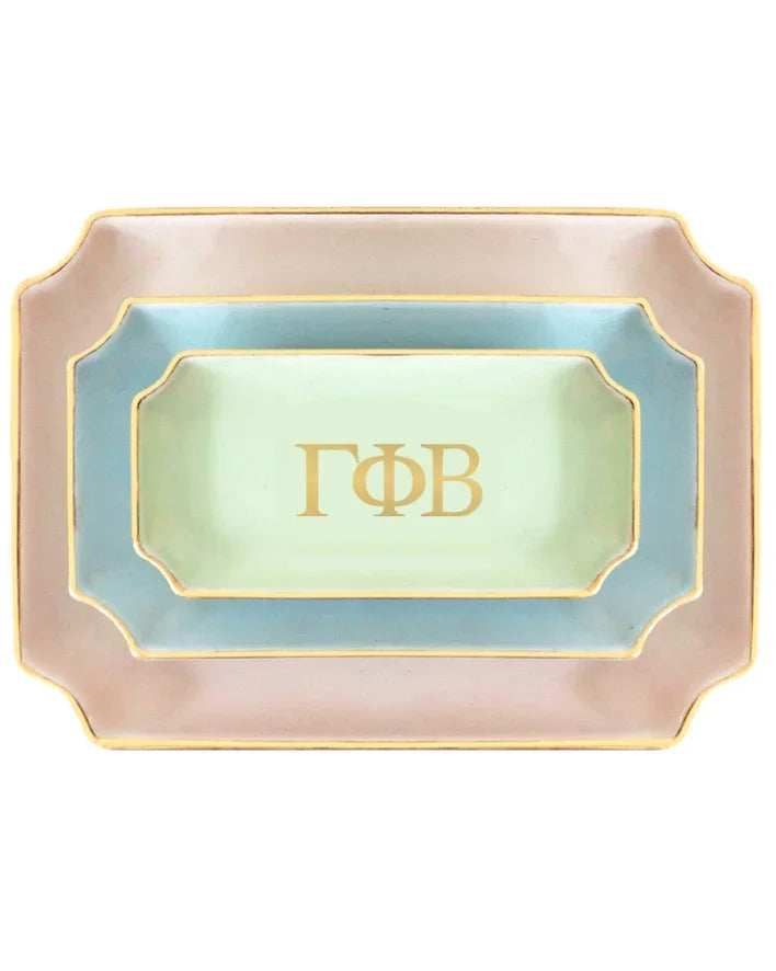 Gamma Phi Beta Gold Monogram Decorative Tray | GPhiB Big Little Gifts