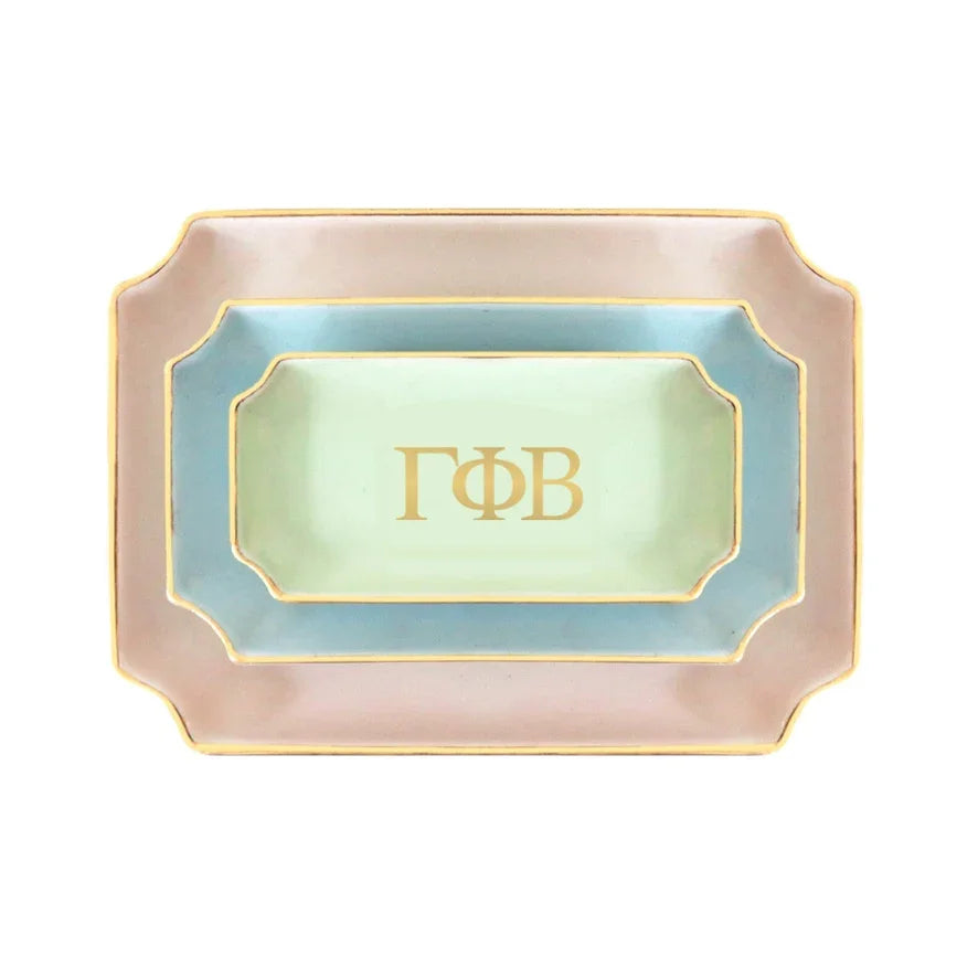 Gamma Phi Beta Gold Monogram Decorative Tray | GPhiB Big Little Gifts