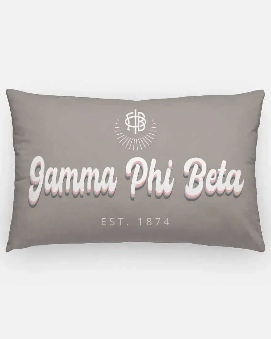 Gamma Phi Beta Lumbar Pillow Cover - Retro Pillow Covers