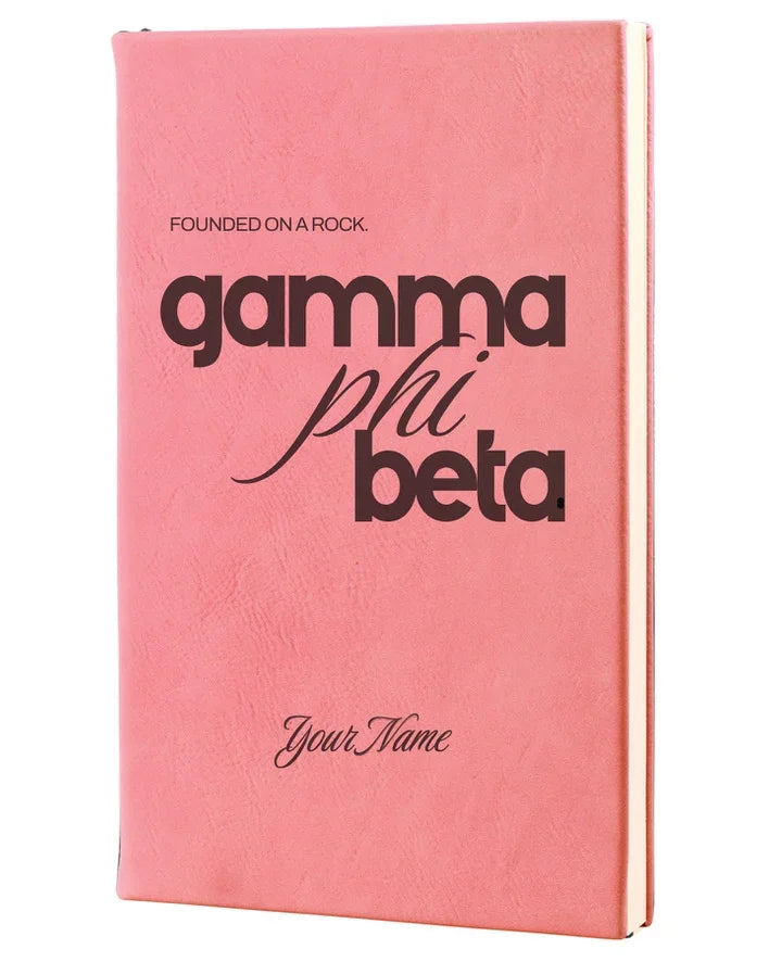 Gamma Phi Beta Personalized Leatherette Notebook Journal | GPhiB