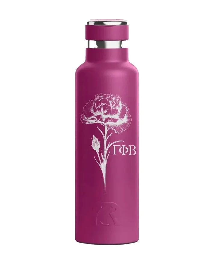 Gamma Phi Beta RTIC 20 oz Ceramic Lined Water Bottle Tumbler - Carnation