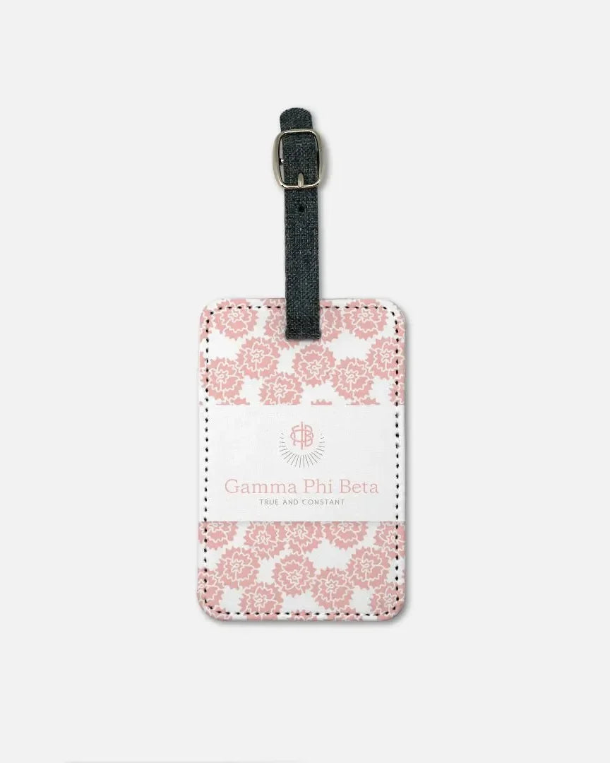 Gamma Phi Beta (Set of 2) Luggage Tag - Blush Carnation Luggage Tags