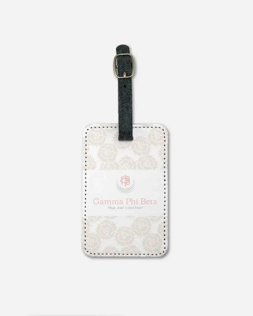 Gamma Phi Beta (Set of 2) Luggage Tag - Carnation Pattern Luggage Tags