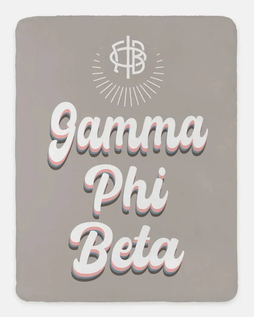Gamma Phi Beta XL 60x80 Retro Sherpa Throw Blanket