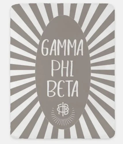 Gamma Phi Beta XL 60x80 Sherpa Throw Blanket -Starburst A-La-Mode