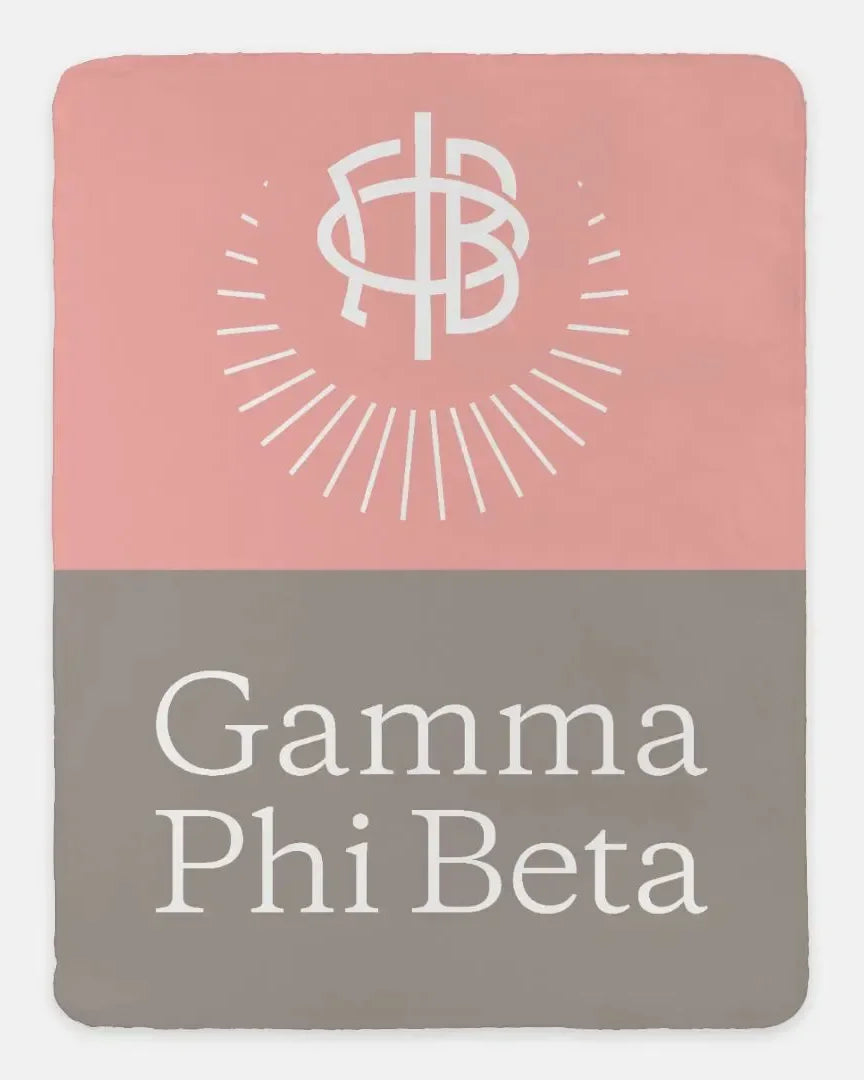 Gamma Phi Beta XL 60x80 Sherpa Throw Blanket - Color Block