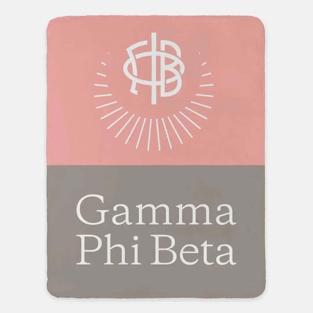 Gamma Phi Beta XL 60x80 Sherpa Throw Blanket - Color Block