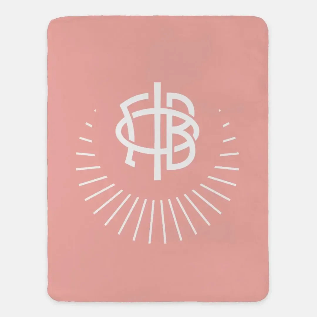Gamma Phi Beta XL 60x80 Sherpa Throw Blanket - Crescent Blush