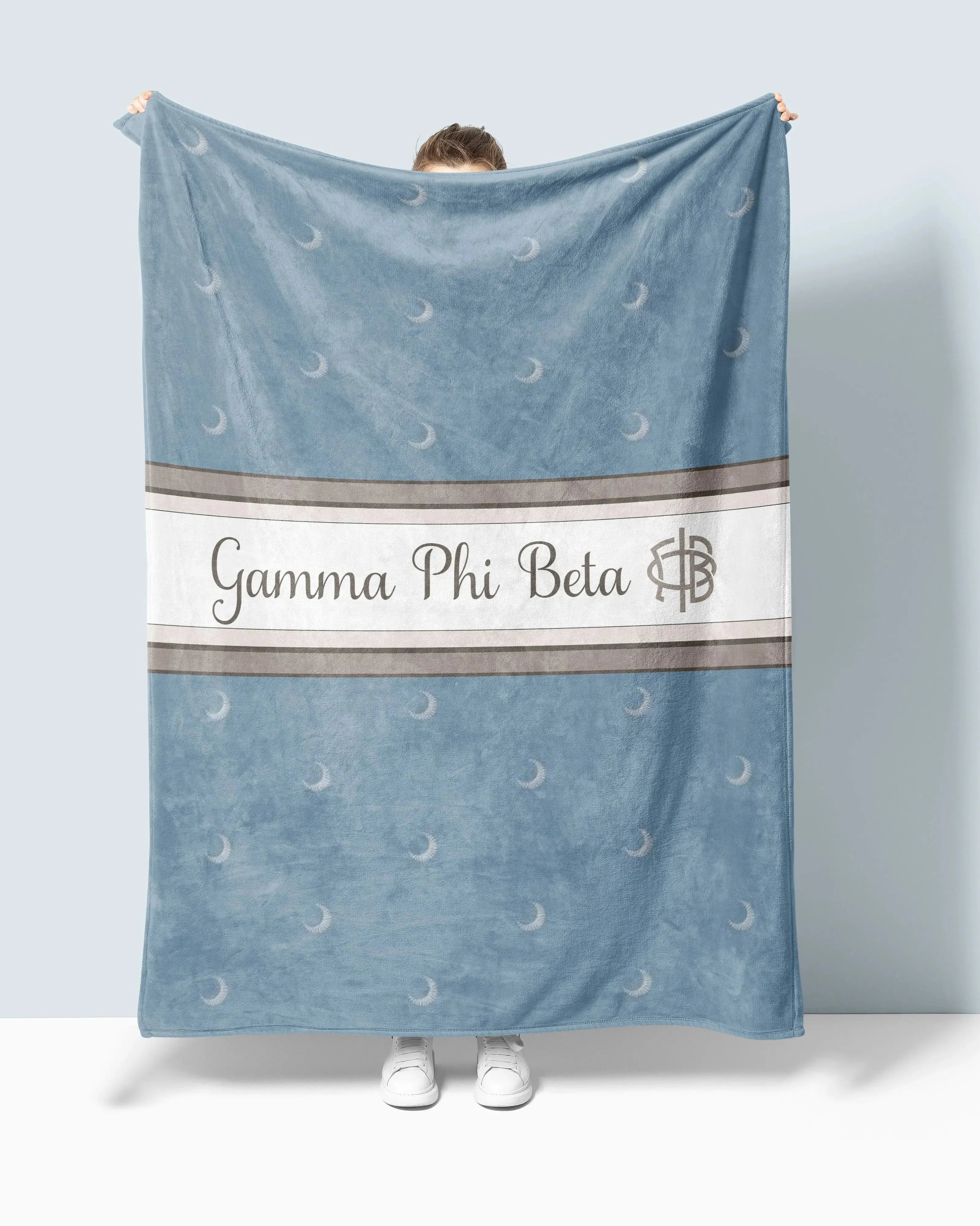 Gamma Phi Beta XL 60x80 Sherpa Throw Blanket Crescent