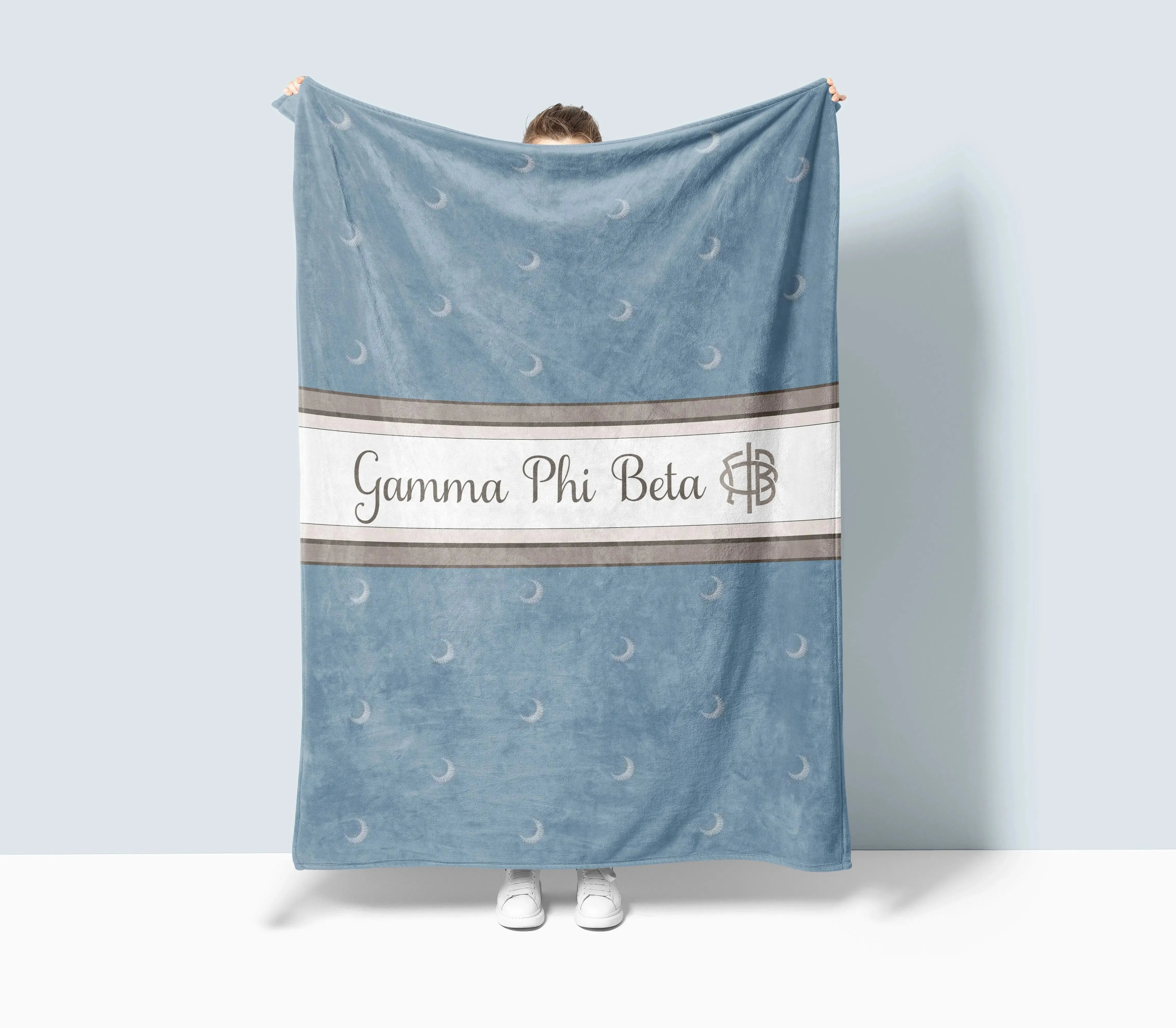 Gamma Phi Beta XL 60x80 Sherpa Throw Blanket Crescent