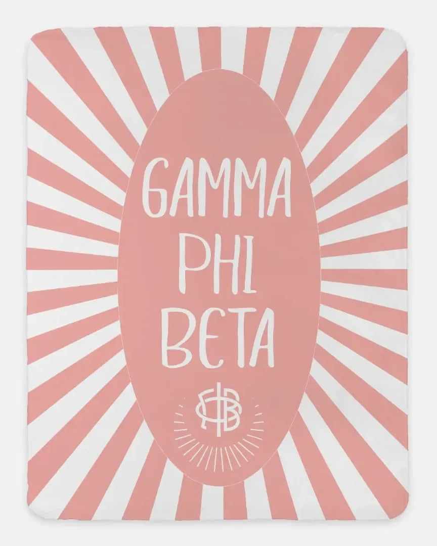 Gamma Phi Beta XL 60x80 Sherpa Throw Blanket -Starburst Blush