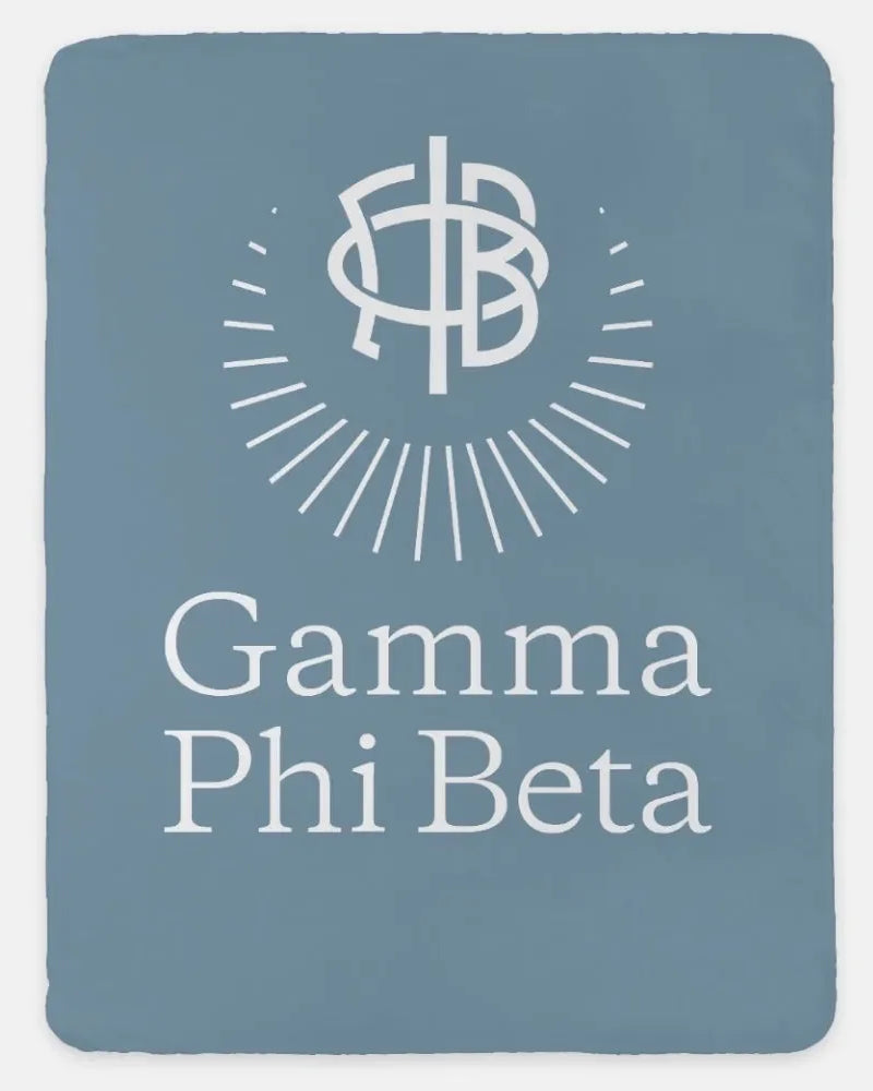 Gamma Phi Beta XL 60x80 Traditional Sherpa Throw Blanket Blue Moon