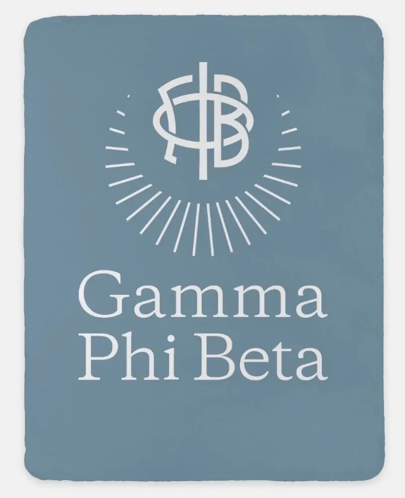 Gamma Phi Beta XL 60x80 Traditional Sherpa Throw Blanket Blue Moon