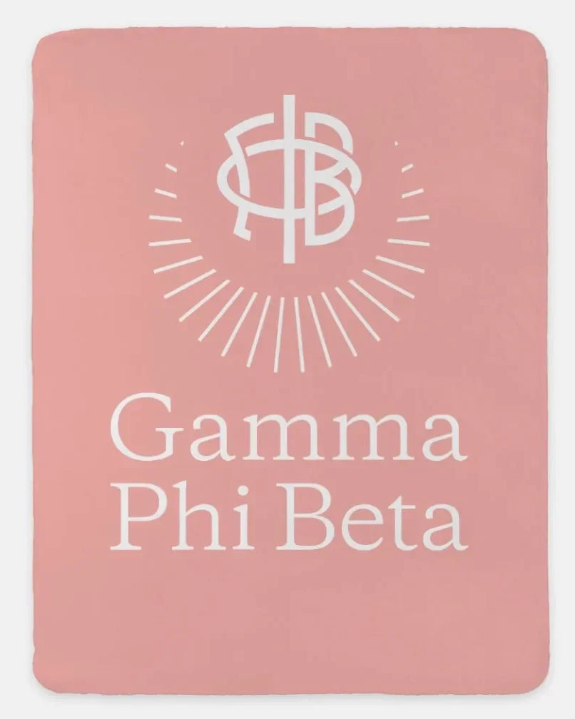 Gamma Phi Beta XL 60x80 Traditional Sherpa Throw Blanket Blush